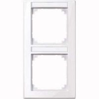 Merten Rahmen 2-fach mit Beschriftungsträger, glänzend, Typ 470225 weiß (glänzend), Retail