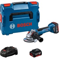 Bosch Professional Akku-Winkelschleifer GWS 18V-10 P Professional, Ø 125mm blau/schwarz, 2x Li-Ionen Akku 5,0Ah, in L-BOXX