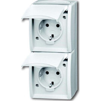 Busch-Jaeger Steckdose senkrecht zweifach weiß, Retail