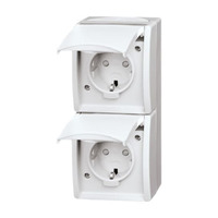 Busch-Jaeger Steckdose senkrecht zweifach weiß, Retail