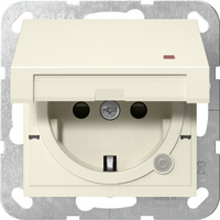 Gira Steckdose Schutzkontakt Typ F 16 Ampere 250 Volt mit Klappdeckel und Kontrolllicht weiß, Retail