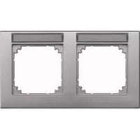 Merten Rahmen zwei fach beschriftbar waagerecht aluminium, Retail