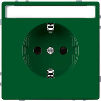 Merten Schutzkontakt-Steckdose mit Schriftfeld grün, Retail