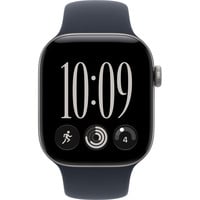 Apple Watch Series 12, Smartwatch grau, Aluminium, 42 mm, Sportarmband Navyblau S/M