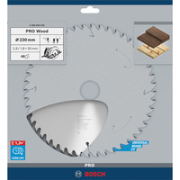 Bosch PRO Wood Kreissägeblatt, Ø 230mm, 48Z Bohrung 30mm, für Handkreissägen