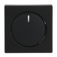 Busch-Jaeger Zentralscheibe matt für Drehdimmer Typ 6540-885-102 mit transparentem Leuchtring, Abdeckung schwarz (matt), Retail