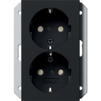 Gira Schutzkontakt-Doppelsteckdose 2-fach schwarz, Retail