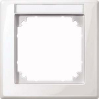 Merten Rahmen einfach mit Beschriftungsträger, Typ 470119, glänzend, Thermoplast weiß (glänzend), Retail