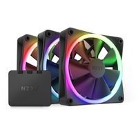 NZXT F120 RGB-Dreierpack 120x120x26, Gehäuselüfter schwarz, 3er Pack inkl. RGB & Fan Controller