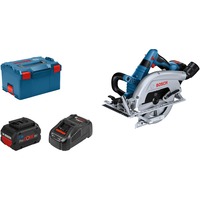 Bosch PRO Akku-Handkreissäge BITURBO GKS 18V-70 L Professional blau/schwarz, 2x Li-Ion Akku ProCORE18V 5,5Ah, in L-BOXX