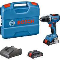 Bosch Professional Akku-Bohrschrauber GSR 18V-65 Professional, 18Volt blau, 2x Li-Ion Akku GBA18V 2,0Ah, in L-Case