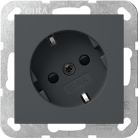Gira Schutzkontaktsteckdose mit um 30 Grad gedrehtem Einsatz und erhöhtem Berührungsschutz anthrazit, Retail