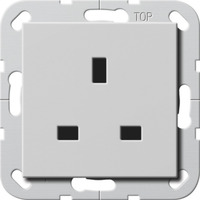 Gira Steckdose British Standard 13 Ampere 250 Volt mit Shutter grau, Retail