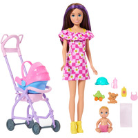 Mattel Skipper Babysitters Inc. Kinderwagen Spielset mit Babypuppe und Zubehör 