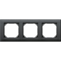 Merten Rahmen dreifach waagerecht und senkrecht Montage Typ 486314 aus Thermoplast matt anthrazit, Retail