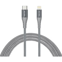 Nevox USB 2.0 Adapterkabel, USB-C Stecker > Lightning Stecker silber/grau, 50cm, PD, gesleevt