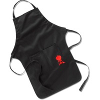 Weber Grill­schür­ze, schwarz mit rotem Kettle Grill 6474, Schürze schwarz