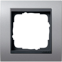 Gira Abdeckrahmen 1-fach Aluminium mit Zwischenrahmen Anthrazit, bruchsicher aluminium, Retail
