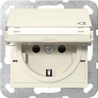 Gira Schutzkontaktsteckdose Typ F mit Klappdeckel und erhöhtem Berührungsschutz weiß, Retail