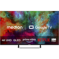 Medion LIFE MD 843701 Google TV, QLED-Fernseher 108 cm (43 Zoll), schwarz, UltraHD/4K, Triple Tuner, Chromecast built-in