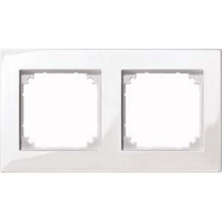 Merten Rahmen für zwei Einheiten, bündiger Einbau, Typ 503219, Unterputzmontage weiß (glänzend), Retail