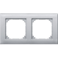 Merten Rahmen zweifach für waagerechte und senkrechte Montage, Thermoplast, matt aluminium, Retail