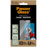 PanzerGlass Displayschutz Ultra-Wide Fit, Schutzfolie transparent, Samsung Galaxy S25 / S24, EasyAligner
