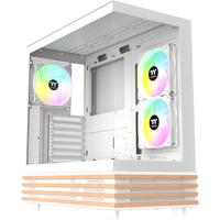 Thermaltake View 270 Plus WS ARGB , Tower-Gehäuse weiß/holz, Tempered Glass x 2, Holz-Struktur