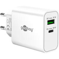 goobay USB-C PD GaN Dual-Schnelladegerät 30 W, wh weiß