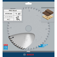 Bosch Professional PRO Wood Kreissägeblatt, Ø 216mm, 60Z Bohrung 30mm, für Kapp- & Gehrungssägen