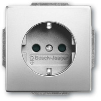 Busch-Jaeger Schutzkontaktsteckdose Einsatz 20 EUCBLI-866 edelstahl, Retail
