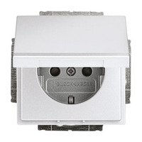 Busch-Jaeger Schutzkontakt Steckdosen Einsatz 20 EUKBR-83 aluminium, Retail