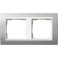 Gira Abdeckrahmen zweifach mit Zwischenrahmen für rws Event, Abdeckung aluminium, Retail