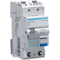 Hager Fehlerstrom-Leitungsschutzschalter 1 Pol + Neutralleiter 6 Kiloampere B-16 Ampere 30 Milliampere, Sicherung Retail