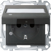 Merten Schutzkontaktsteckdose mit erhöhtem Berührungsschutz und Klappdeckel anthrazit, Retail