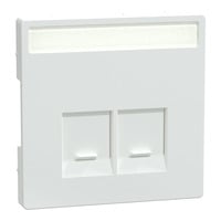 Merten Zentralplatte 2fach mit Schriftfeld und integrierten Verschlussschiebern weiß, Retail