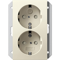 Gira Doppeldose Schutzkontaktsteckdose einfach weiß, Retail