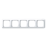 Merten Rahmen fünffach waagerecht und senkrecht glänzend Thermoplast Typ 389519 weiß (glänzend), Retail
