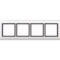 Merten Rahmen vierfach waagerecht und senkrecht Montage Typ 400419 Kunststoff glänzend weiß (glänzend), Retail