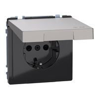 Merten Schutzkontaktsteckdose mit Klappdeckel nickel, Retail