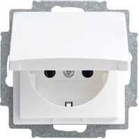 Busch-Jaeger Schutzkontakt-Steckdosen-Einsatz Schuko CEE 7/3 Typ F 16 Ampere 250 Volt Unterputz weiß (glänzend), Retail