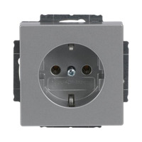 Busch-Jaeger Steckdosen-Einsatz Schuko 2 Pol plus Erde 16 Ampere 250 Volt Typ 20 EUC-83 aluminium, Retail