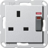 Gira Steckdose mit Kontrolllicht 13 Ampere British Standard aluminium, Retail