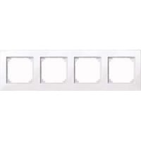 Merten M-PLAN Rahmen vierfach für Senkrecht- und Waagerechtmontage, glänzend, antibakteriell weiß (glänzend), Retail