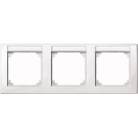 Merten Rahmen dreifach mit Beschriftungsträger, glänzend, Typ 471319 weiß (glänzend), Retail
