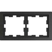 Merten Rahmen zweifach aus Stein für Senkrecht- und Waagerechtmontage schiefer, Retail