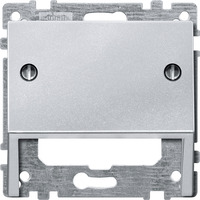 Merten Schrägauslass mit zentraler Abdeckplatte für Datenanschluss, Abdeckung aluminium, Retail