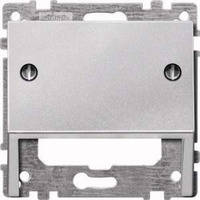 Merten Schrägauslass mit zentraler Abdeckplatte für Datenanschluss, Abdeckung aluminium, Retail