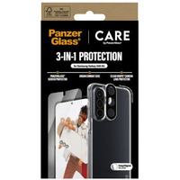 PanzerGlass Flagship 3-in-1 Set transparent/weiß, Samsung Galaxy A56 5G, QI-kompatibel, EasyAligner