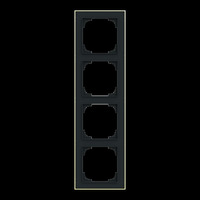 Busch-Jaeger Rahmen vierfach mit Dekorring gold, Retail